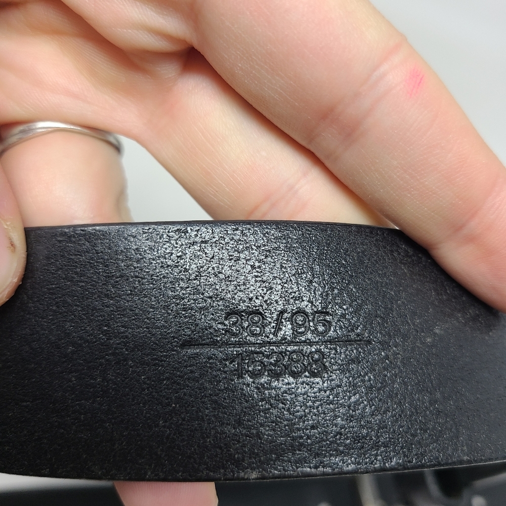 Men’s Tumi Black Leather Belt Size 38 40 Casual Dr - Picture 3 of 7